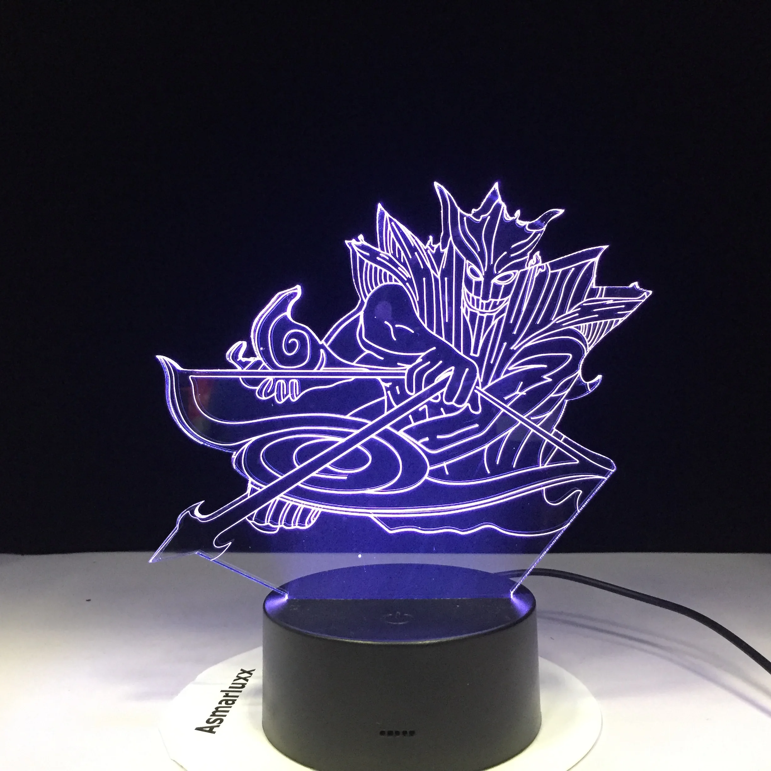 Светодиодный ночсветильник с 3D рисунком аниме Susanoo Наруто лампа для смены цветов