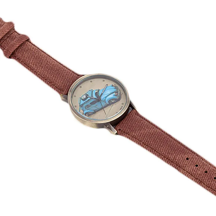 

Retro Fashion Men And Women Watches Car Pattern Denim Twill Strap Mens Quartz Wristwatch Casual Clock Gift Relogio Masculino /d