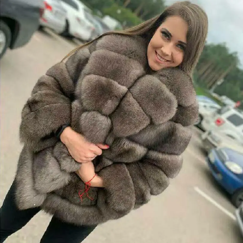 2021 Real Fox fur coat women Vest Detachable Transform removable Fashion Luxury Thick Warm Coat Jacket Solid Fur