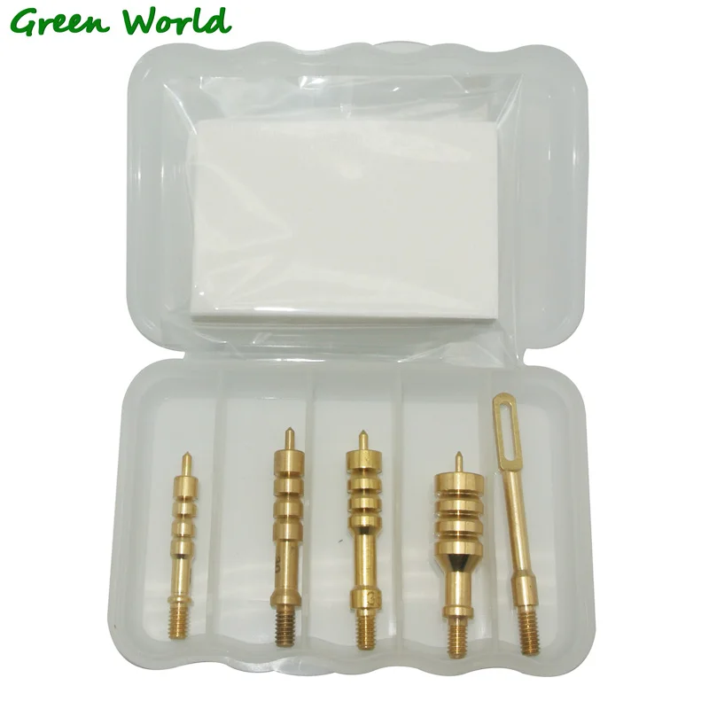 Green World 11 шт./лот. 22cal-. 45cal набор кистей для чистки пистолета из латуни с острым наконечником, шлицевые накладные петли