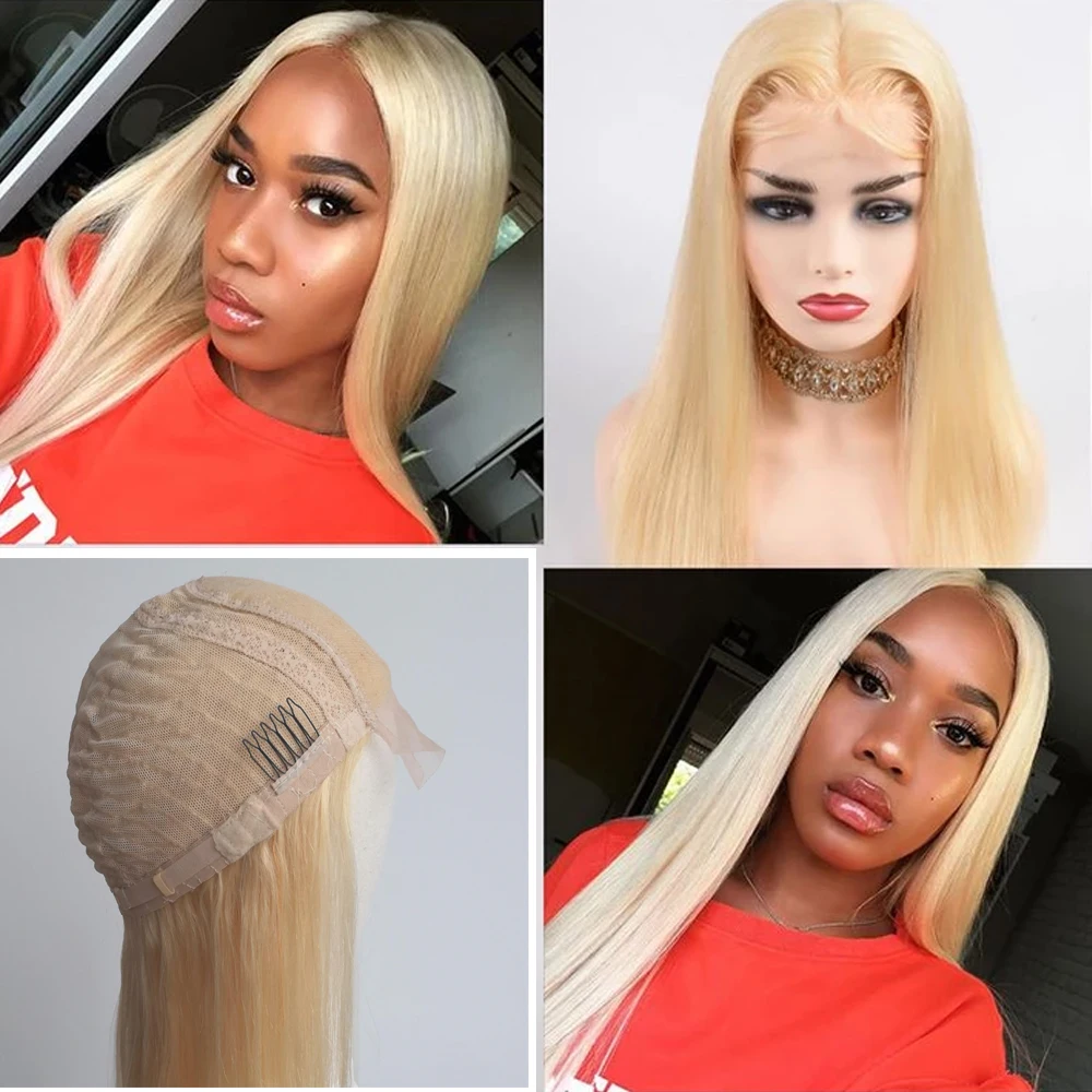 613 медовый блонд Remy бразильские Прямые кружевные передние человеческие волосы