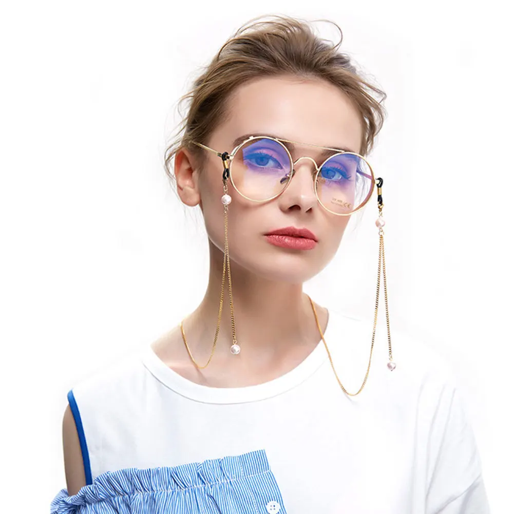 Модная цепочка для очков чтения женщин металлические шнуры солнцезащитных