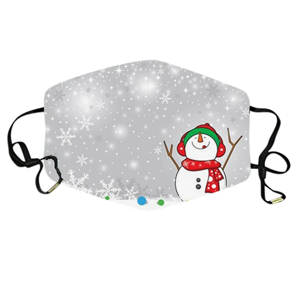 

1pc Christmas Face Mask Reusable Tie Dye Printed Cloth Face Mouth Cover For Women Men Dustproof Adjustable Mascarillas Filters