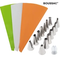 cake tools kitchen gadget sets pastry and bakery accessories stainless steel nozzle piping baking decorating disposable eva bags