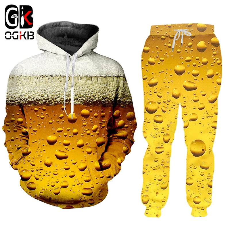 

Повседневный костюм OGKB из 2 предметов, новинка, с 3D-принтом животных, с леопардовым принтом, худи и штаны для бега в стиле Харадзюку, большие р...