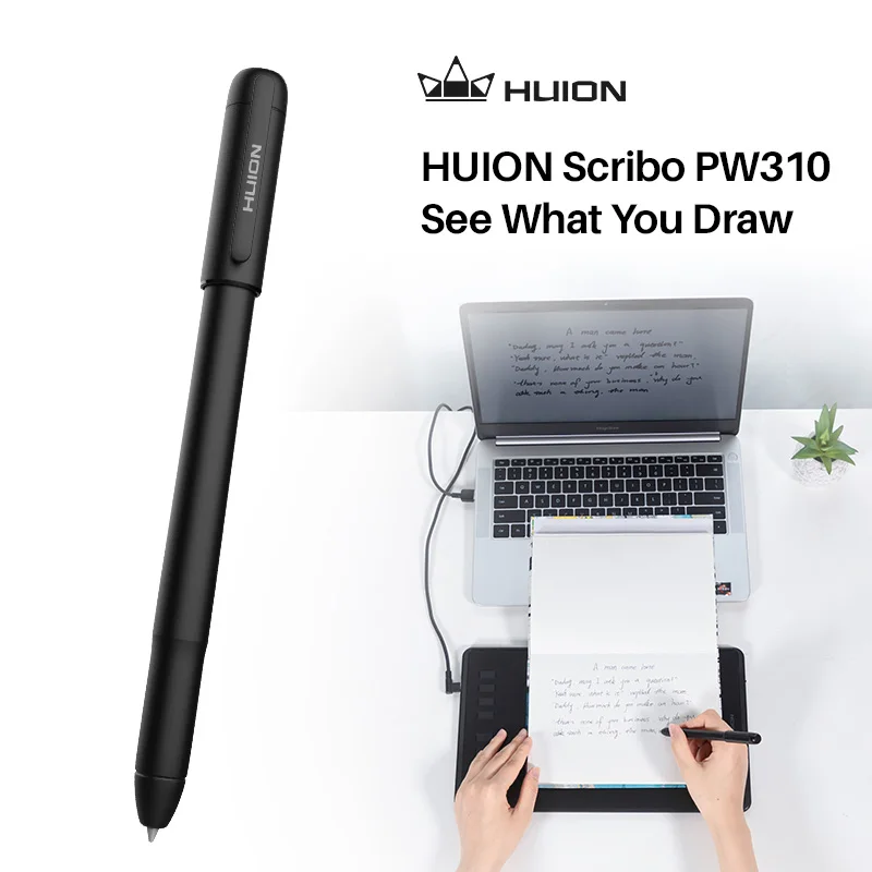 Графический планшет Huion Scribo PW310 со стилусом 8192, давление пера с 3 запасными стержнями, поддержка H420X H640P Q620M HS64 H610PROV2 Графический планшет Huion Scribo PW310 со стилусом 8192, давление пера с 3 запасными стержнями, поддержка H420X H640P Q620M HS64 H610PROV2