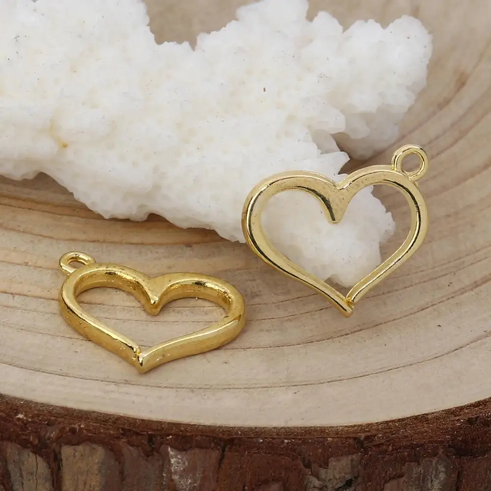 DoreenBeads модные подвески из сплавов на основе цинка в форме сердца серебряного
