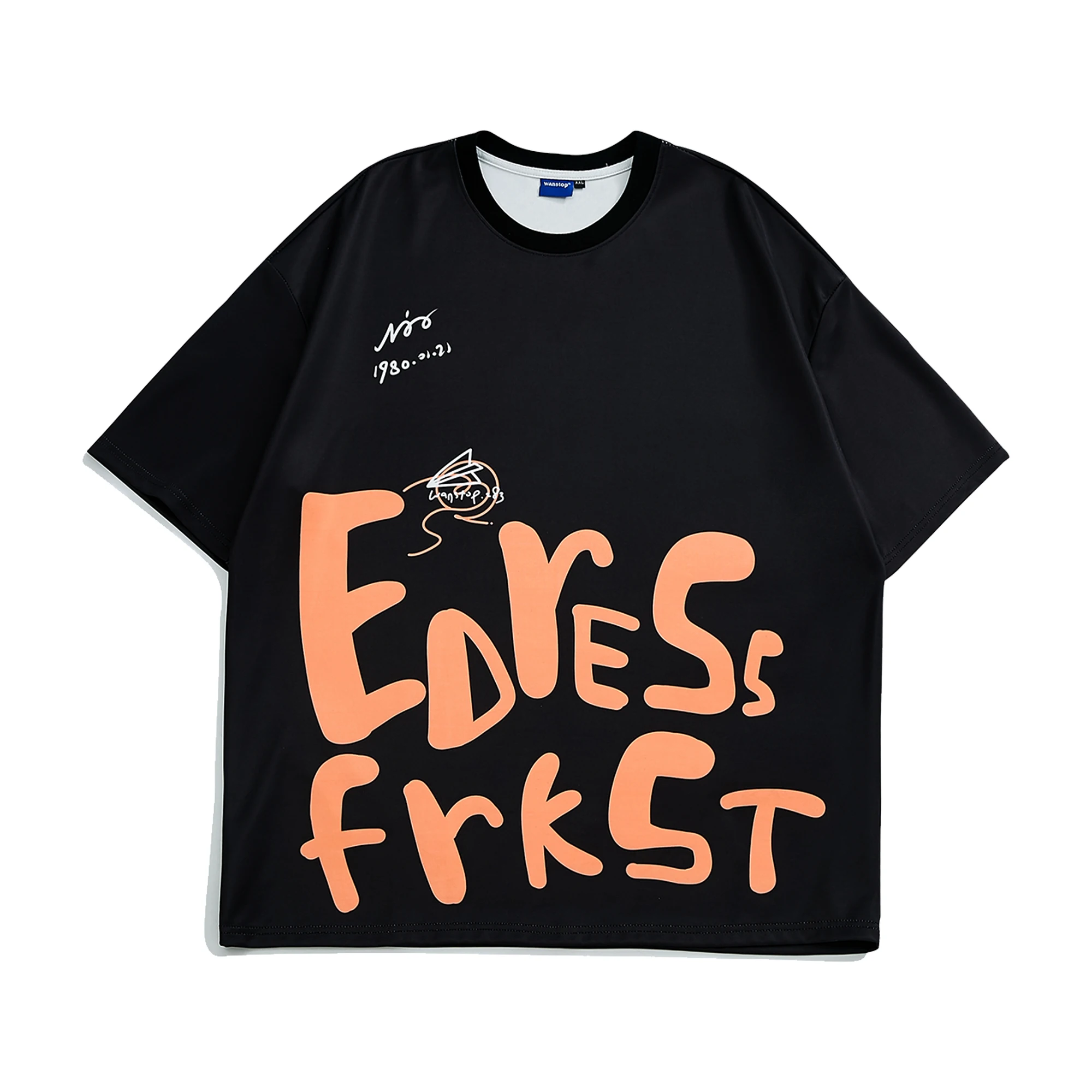 

Korean Hip Hop Letter Print Oversized T-Shirt Couple Top 2021 Streetwear Loose Short Sleeve Harajuku Fashion Tee