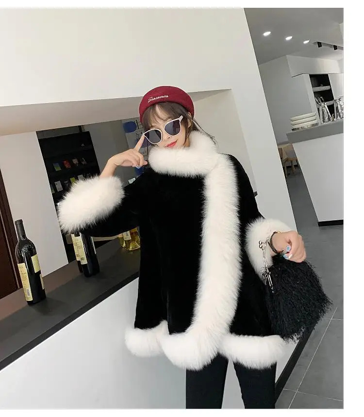 

2020 Autumn And Winter Fur Coat Woman New Imitation Fox Fur Coat Female Mid-Length Plush Coat
