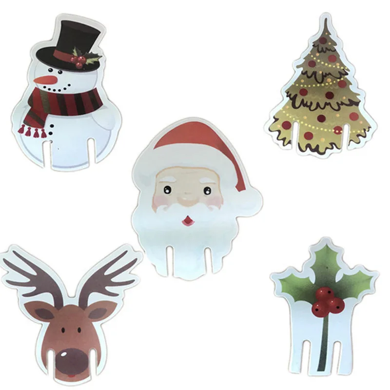 

Christmas Deer Head Cup Card Santa Claus A Variety Of Classic Styles Deer Head Red Wine Glass Snowman Decoration Card