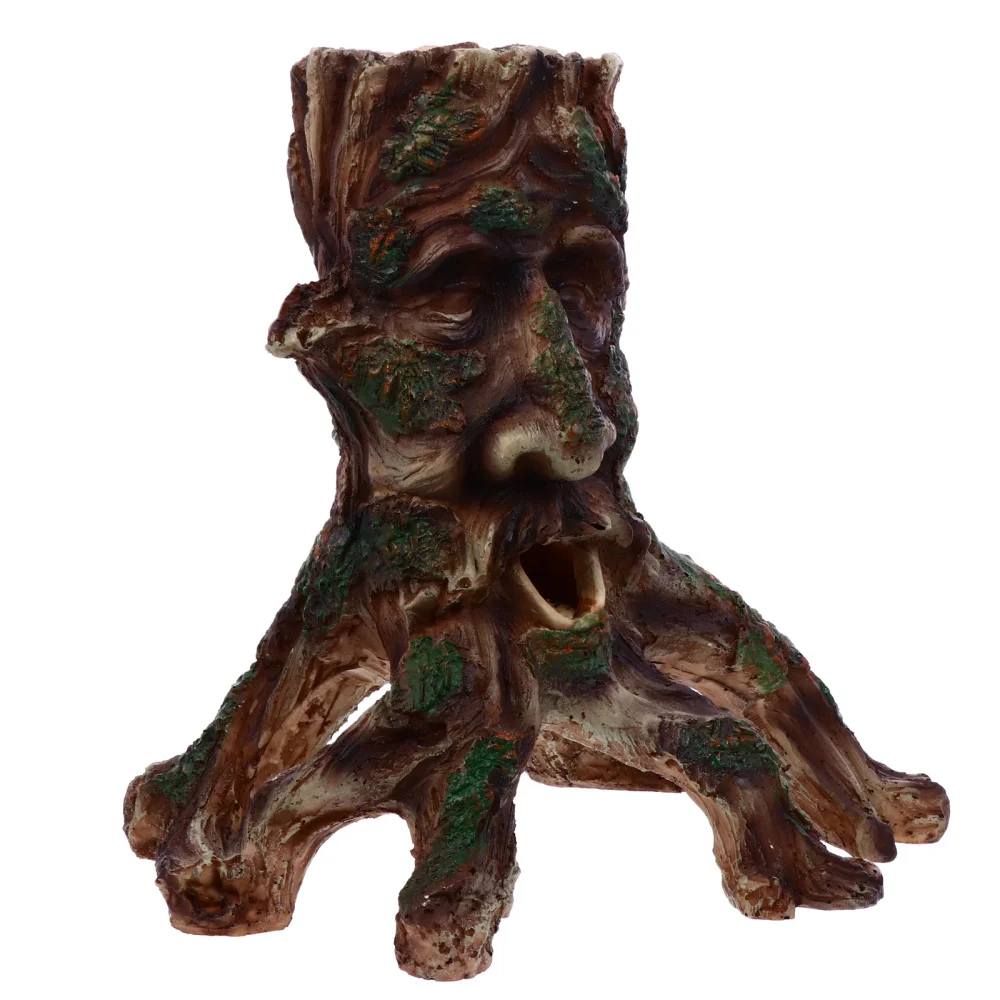 

Face Shape Resin Tree Trunk Ornament Aquarium Fish Tank Habitat Landscape Decor