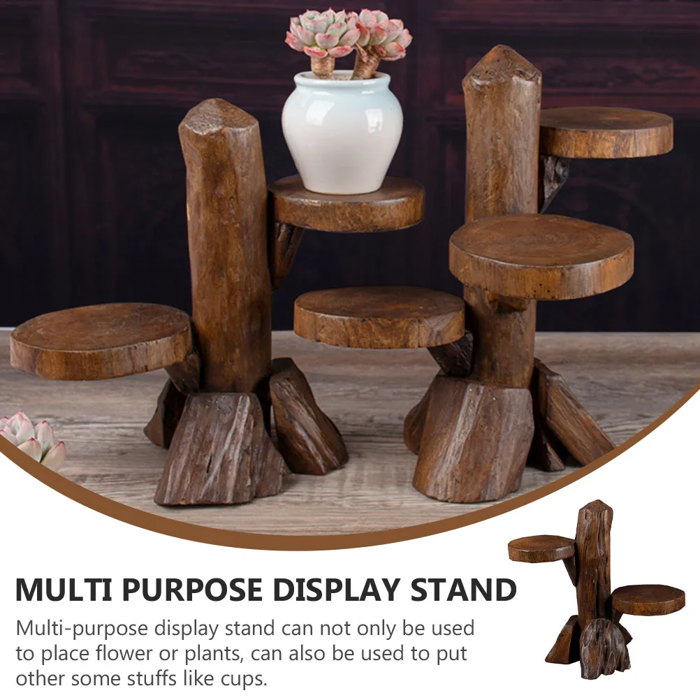 

1Pc Wooden Mini Succulent Plants Rack Garden Pots Planters Plant Stand Wood Plant Holder Wood Plants Rack For Home Balcony Decor