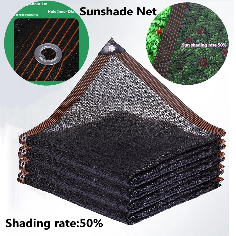 UV Protection Black Sun Sailing Succulents Plants Protection Cover House Sun Shelters 50% Shading Garden Greenhouse Sunshade Net