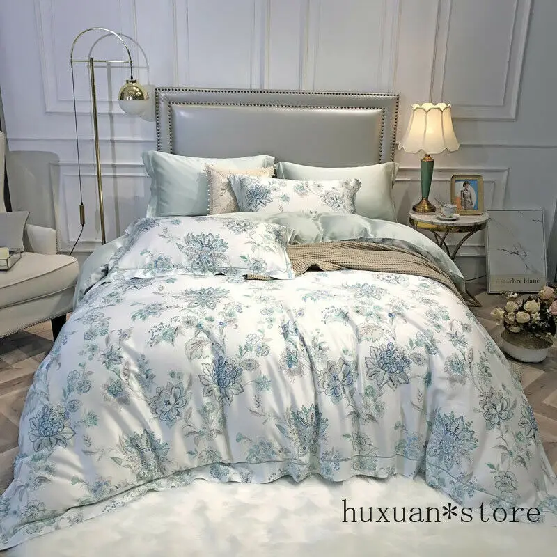 

Luxury Bedding Set Soft Tencel Bed Linens Bed Sheet Set Printed Queen/King Size