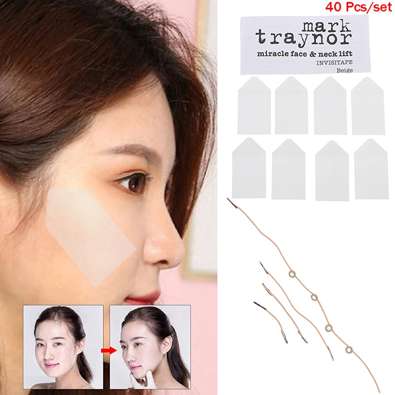 

40Pcs Instant Invisible Face Stickers Neck Eye Double Chin Lift V Shape Refill Tapes Thin Makeup Facelifting Patch Adhesives Ban