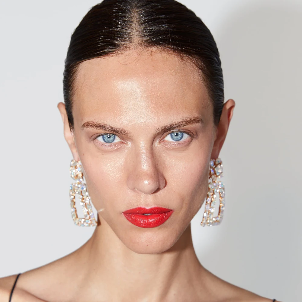 Женские серьги подвески с кристаллами Girlgo разноцветные геометрические из