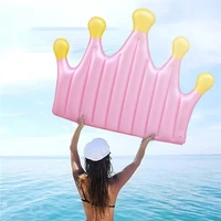 inflatable pink crown air mattress summer pool float swimming ring circle water toys women beach boia piscina