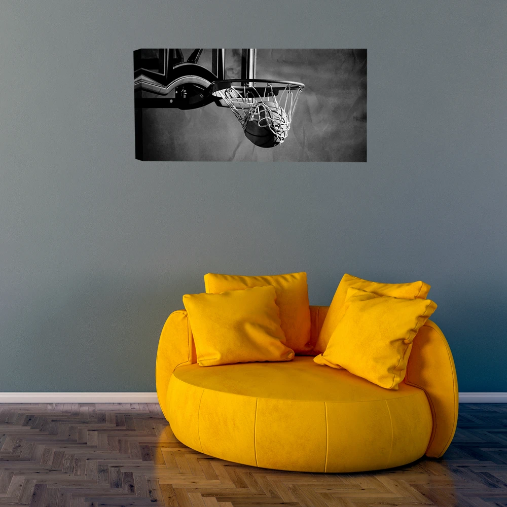 Черно белый плакат для бейсбола хоккея с шайбой баскетбольная Настенная картина