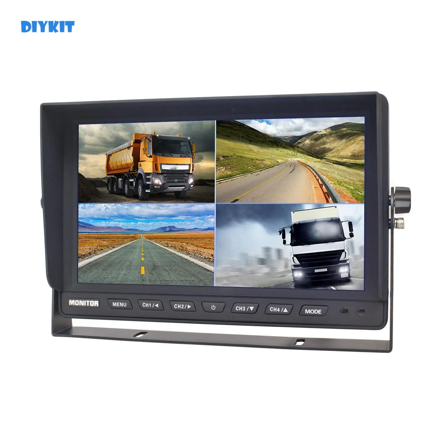 DIYKIT 10 дюймов Сплит четырехъядерный дисплей цветной монитор заднего вида Автомобильный монитор для автомобиля Грузовик Автобус камера заднего вида