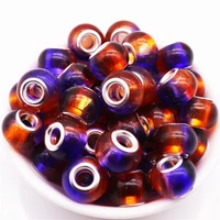 10pcs big round core large hole crystal murano spacer glass beads charm fit pandora bracelet for jewelry making diy necklace