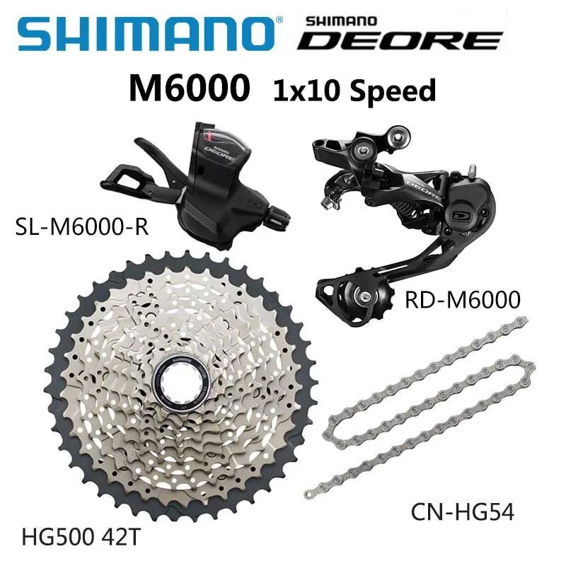 SHIMANO DEORE M6000 10 скоростной комплект для горного велосипеда MTB 1x10-speed 11-42T M6000 задний переключатель рычага переключения передач