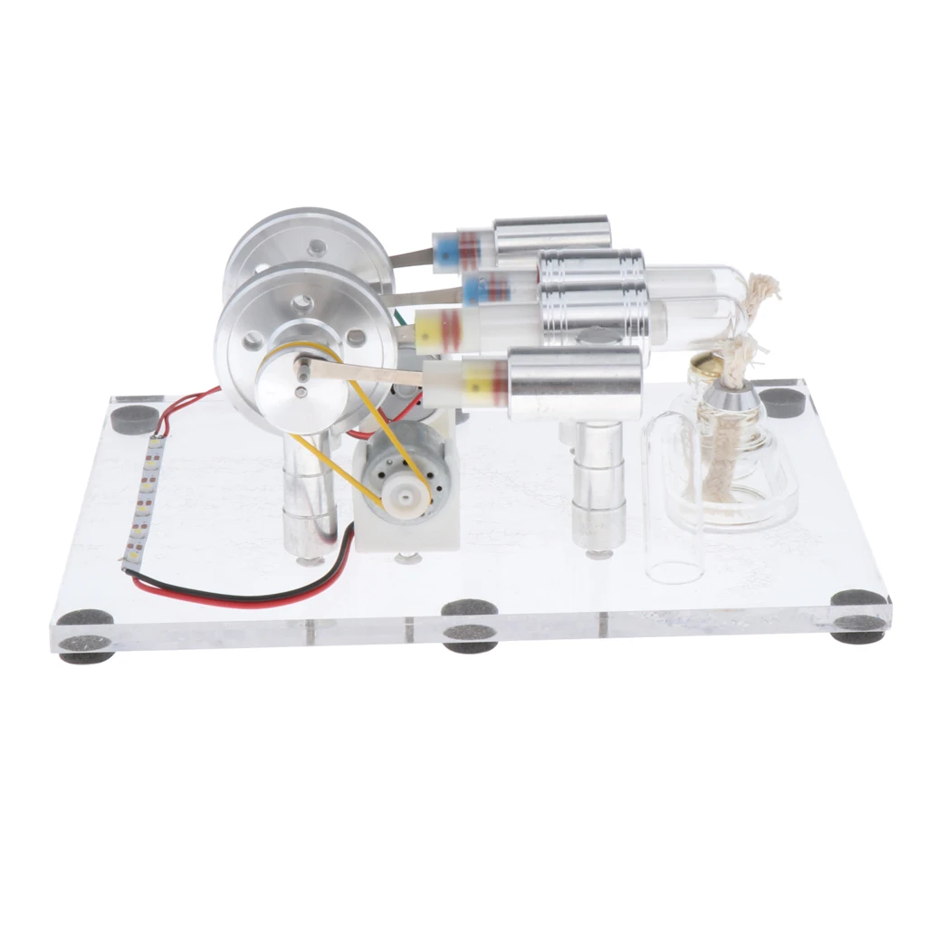 

Double Cylinder Stirling Engine Model Generator Kids Education Model Toy Kit