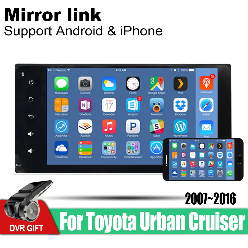 Автомобильная Мультимедийная система ZaiXi 2 din GPS навигация для Toyota Urban Cruiser 2007 ~ 2016