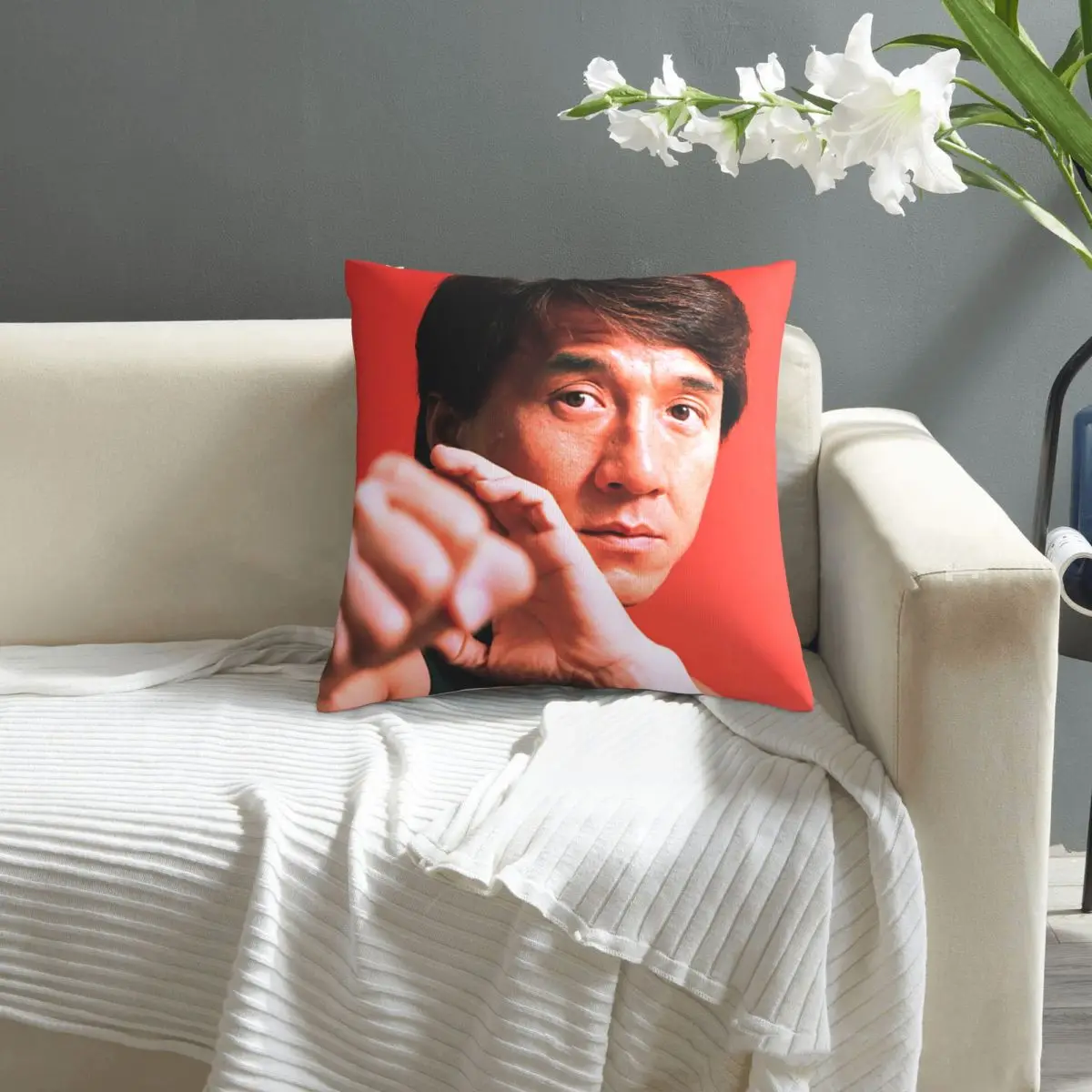 

Jackie Chan pillowcase printed cushion cover sofa waist pillow pillow cover