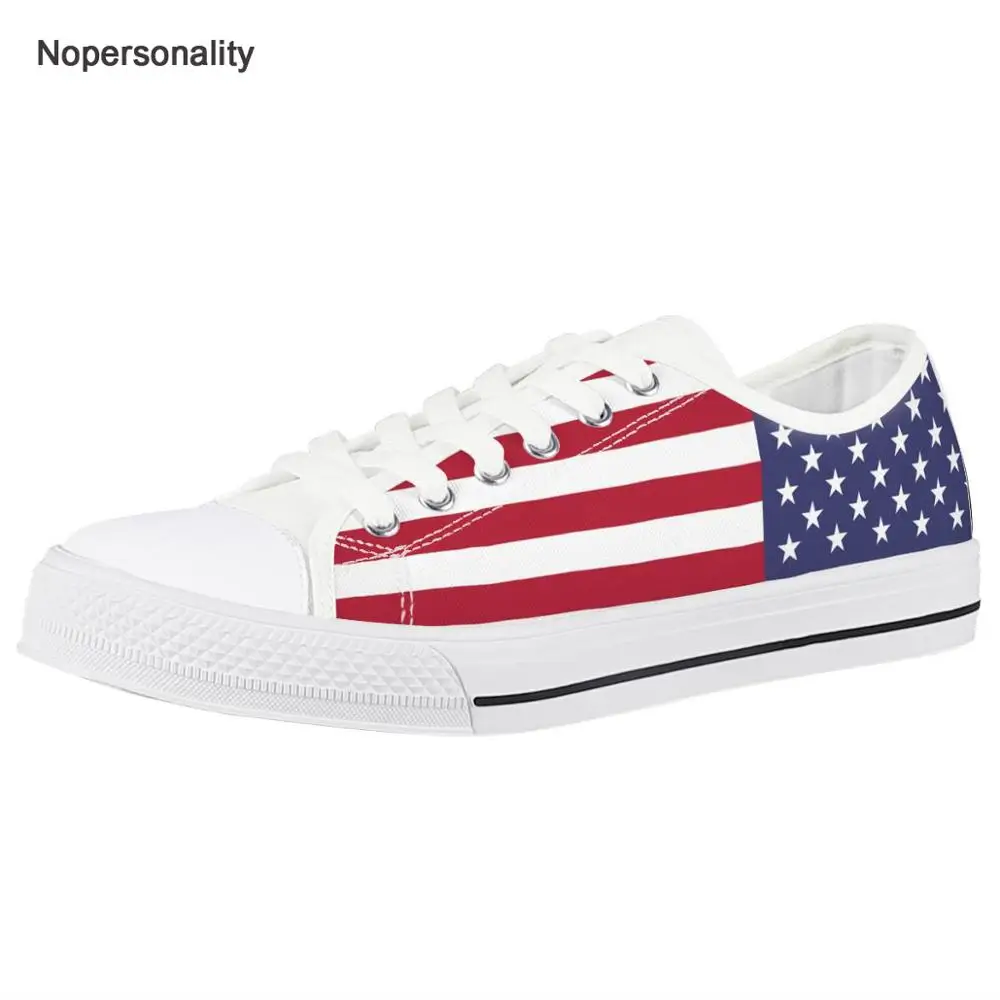 

Nopersonality Classic USA Flag/Christmas Print Canvas Shoes for Women Casual Breatahble Flats Unique Female Ladies Sneakers