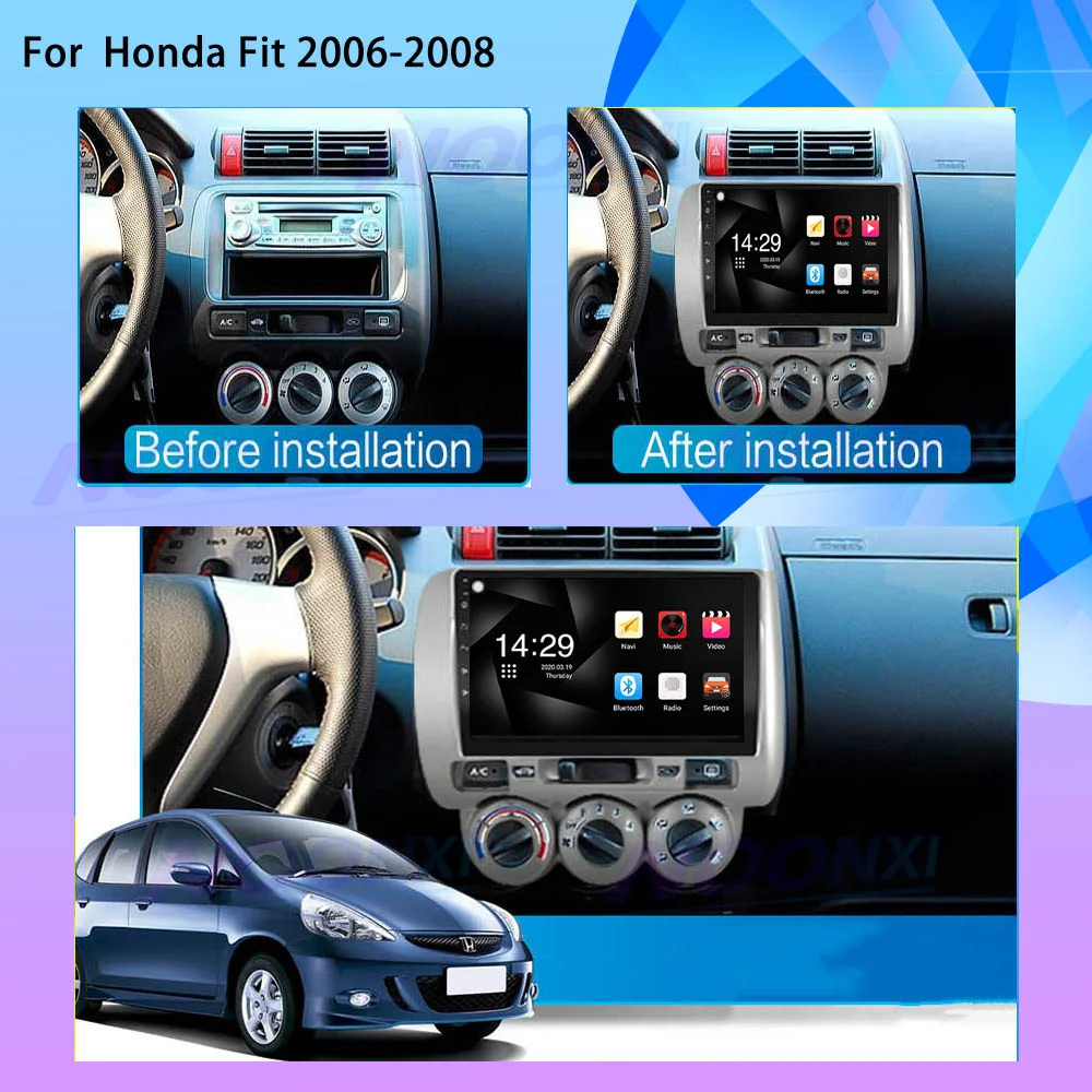 Автомагнитола на Android 11 с GPS-навигацией для Honda Fit Jazz 2006-2008 мультимедийный