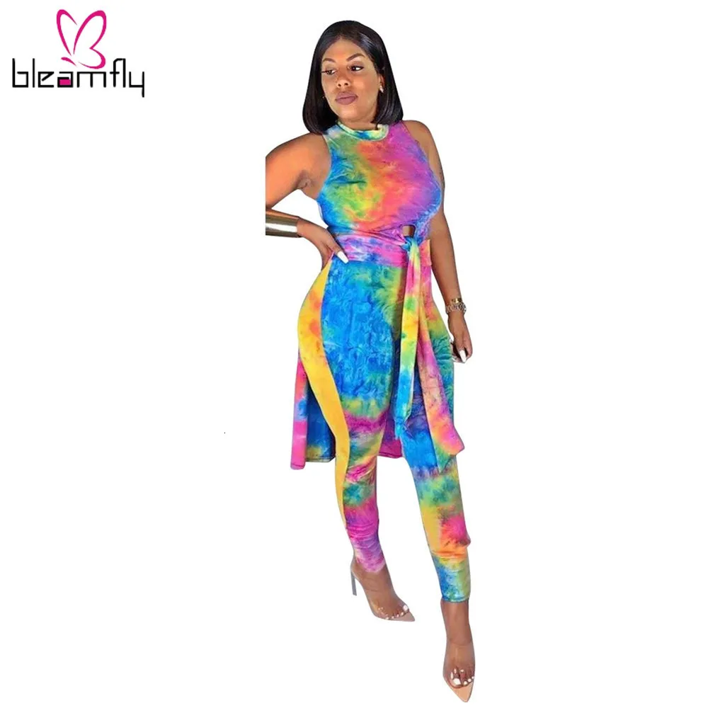 Женский новый летний костюм из двух предметов с принтом Галактика круглым