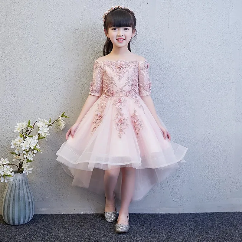 Embroidery Appliques Lace Vestidos Flower Girl Dresses For Wedding Girl First Communion Gowns Special Occasion Princess Clothes
