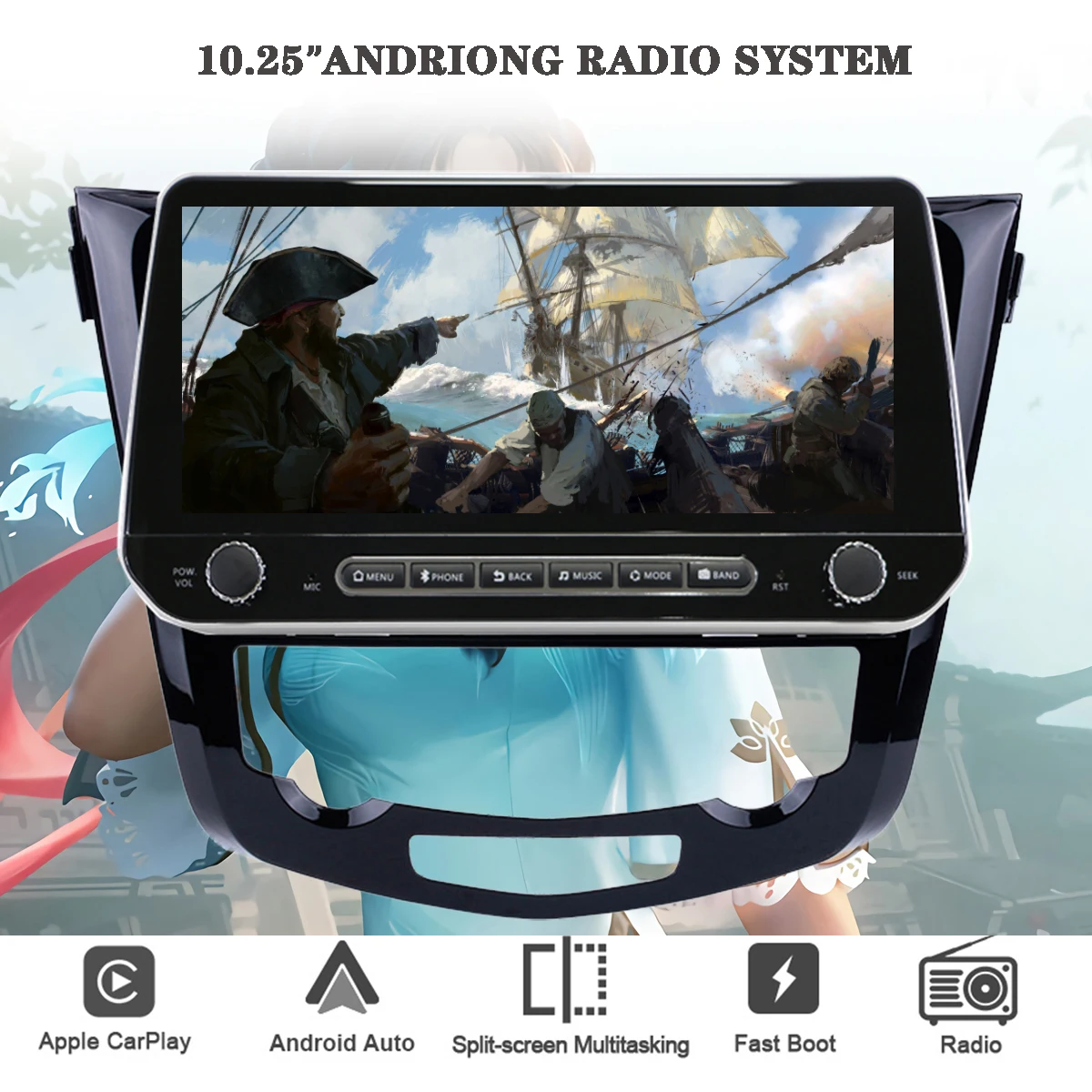 

10.25'' IPS For Nissan X-TRAIL Xtrail Qashqai 2014-2021 Autoradio Multimedia A/V DVD Player GPS PC Tablet 4G Net WIFI Carplay