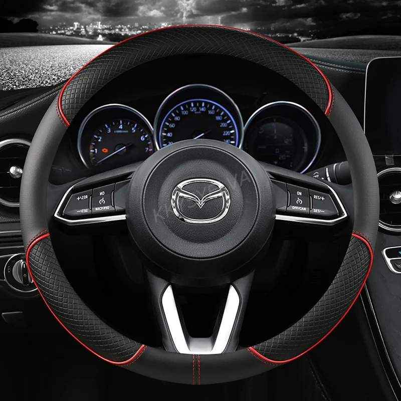 

Microfiber Leather Car Steering Wheel Cover For CX-3 CX-4 CX-5 CX-7 CX-9 Mazda 3 Axela 6 Gh Gj Demio Anti-Slip Auto Accessories