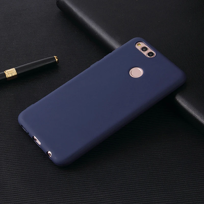 Однотонный силиконовый чехол для телефона Huawei Honor 8 9 10 Lite 6 Pro P Smart Y3 Y5 Y7 Y9 2018 мягкий