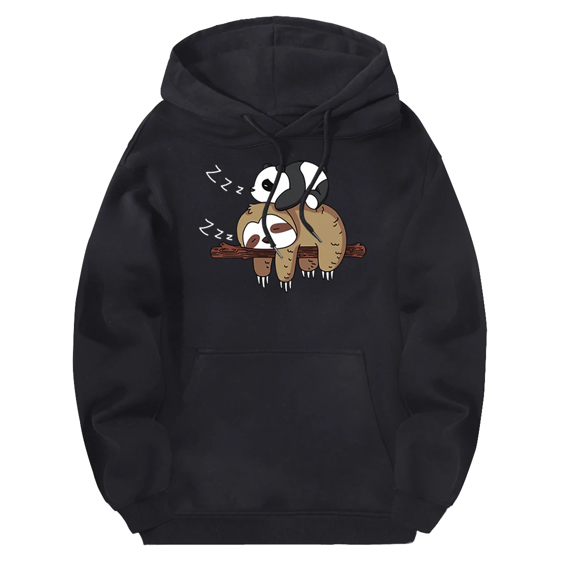 Панда Ленивец принт человек толстовки с капюшоном в стиле Харадзюку флисовые