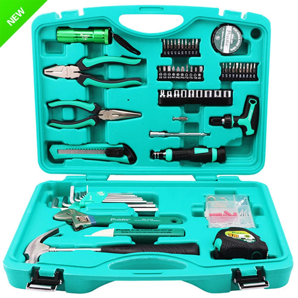 Household Tool Set Multi-function Tool Box Simple Maintenance Tool Box PK-2056 Hand Tools Kit For Household Use Knife Plier