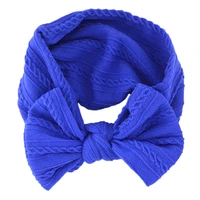 24pclot 24color pick up ribbed cable knit nylon headbandsoft nylon elastic hairbandsknotbow headband children girls headwear