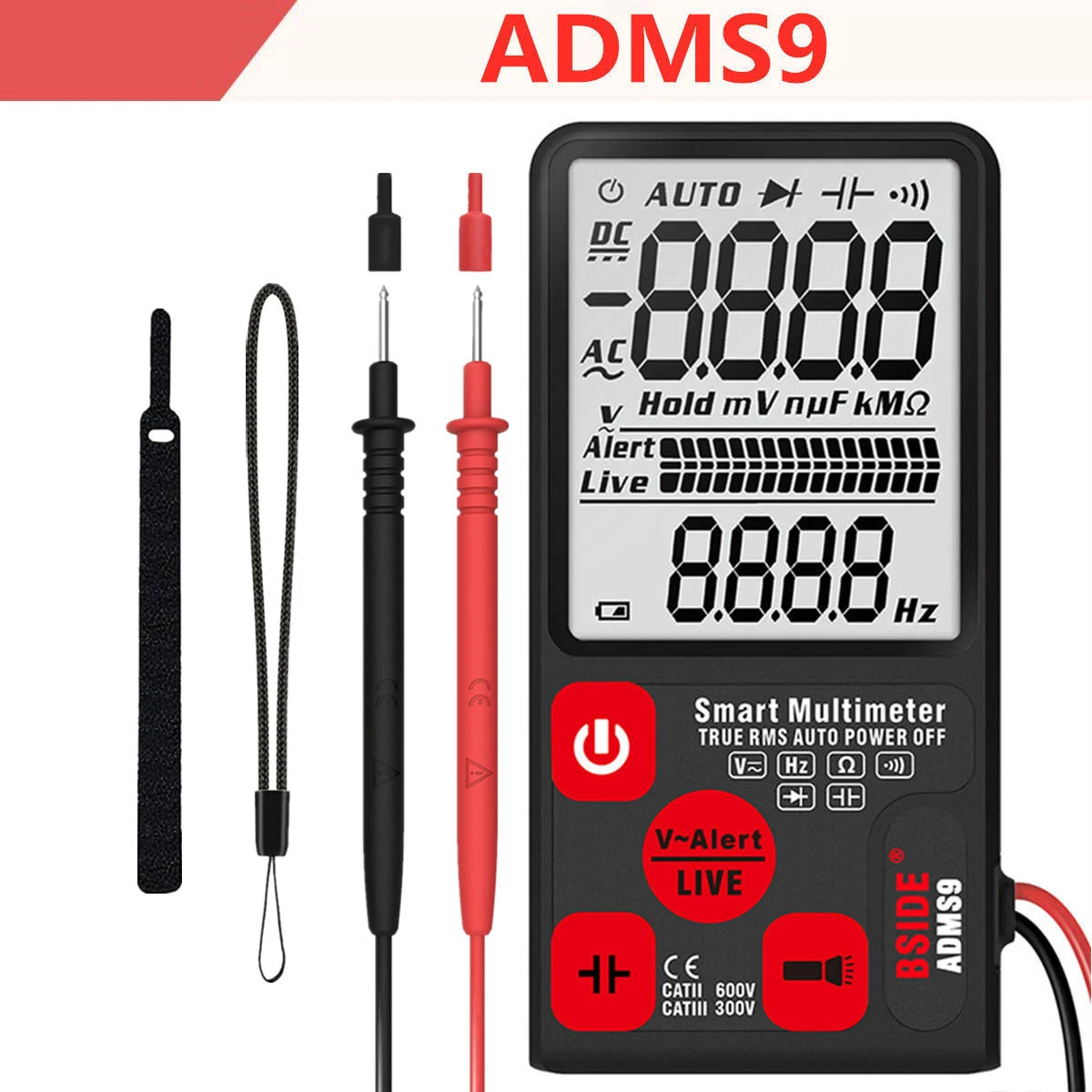 ADMS9-TN LCD ADMS7 тестер напряжения 3,5 ''большой ЖК-цифровой умный мультиметр тройной дисплей TRMS 6000 отсчетов DMM с аналоговым барграфом - Цвет: ADMS9-TN LCD