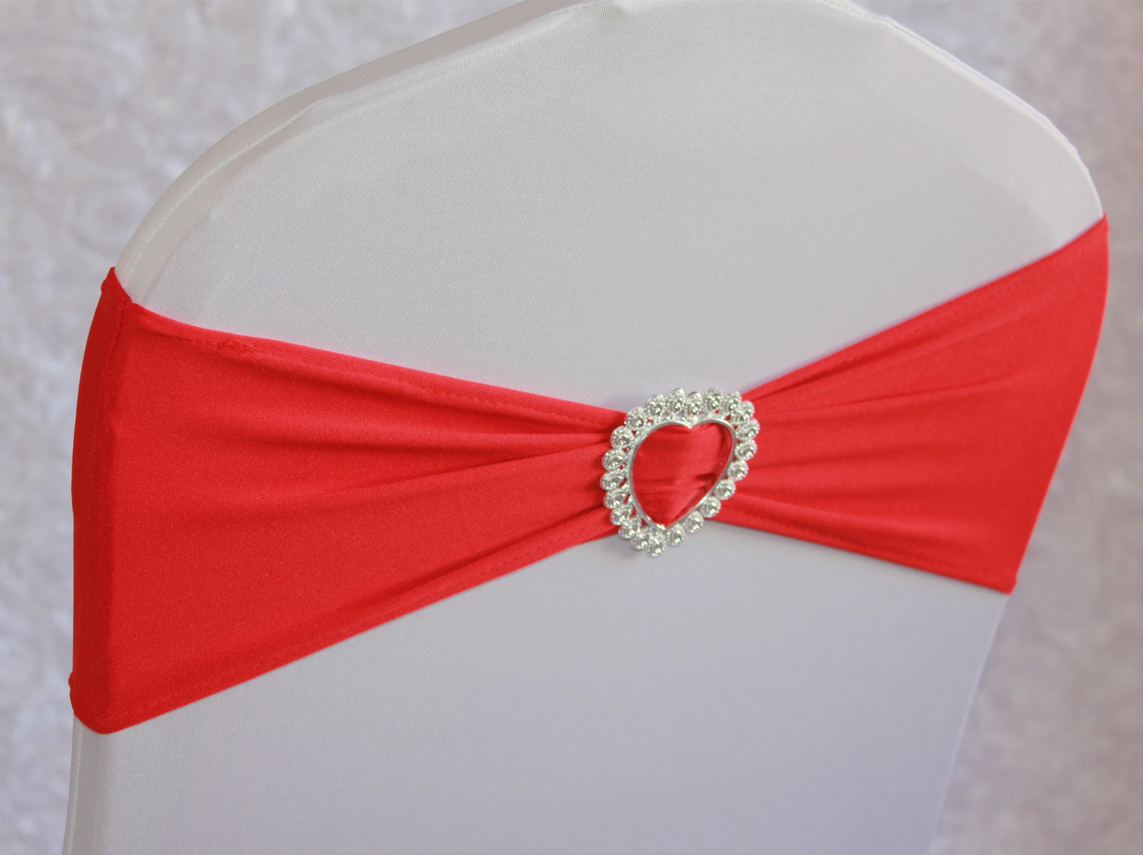 Высокое качество красный спандекс Чехол для стула эластичная лента с сердцем