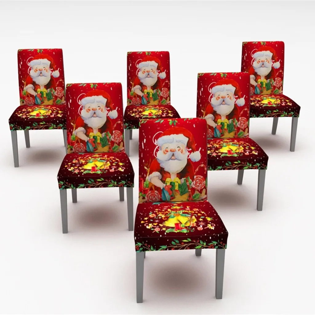 Чехол на стул Рождественский чехол с цифровой печатью украшение для