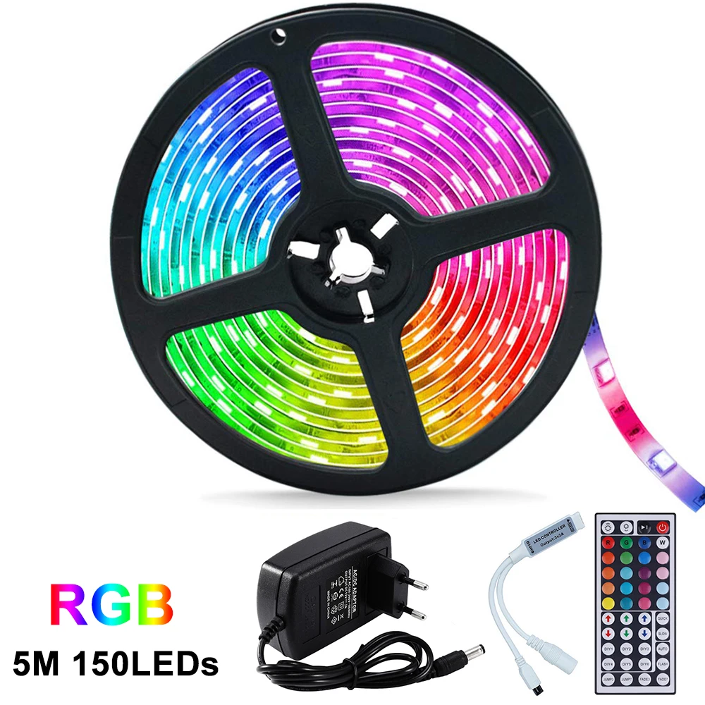 

RGB LED Strip Lights 5M 10M 15M Light Kits Smart WIFI Remote Control 5050 LED Tape Lights Color Changing with Power Supply D30