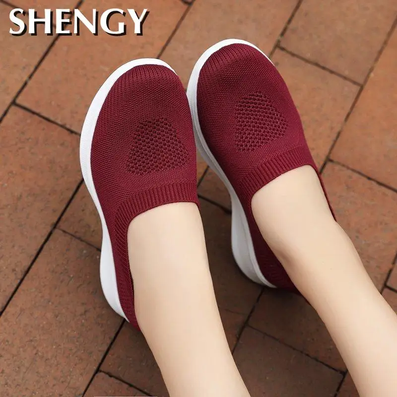 

Womens New Brand Sports Shoes Large Size 42 Soft Female Tennis Shoes Comfortable Thick Bottom Lady Outdoor Jogging Walking Shoes