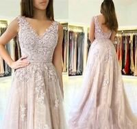 sexy lace evening dresses a line v neck formal prom gowns custom made plus size dress vestidos de gala prom gown robe de soiree