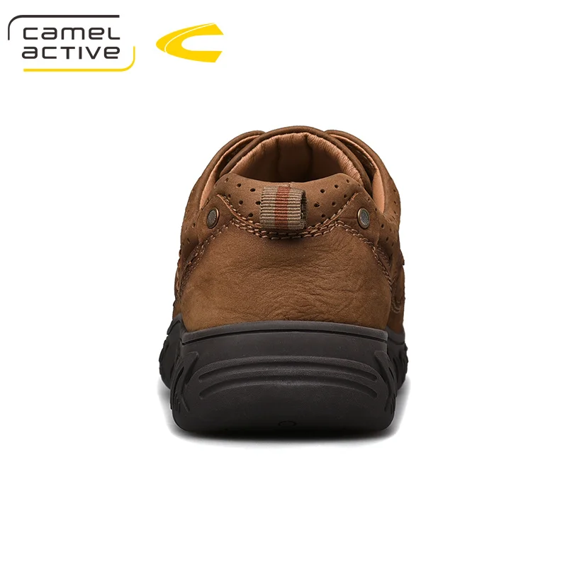 Camel Active New Genuine Leather Men's Shoes Lace-up Man Outdoor Casual Thick Sole Stitch Non-slip Tide Male | Обувь