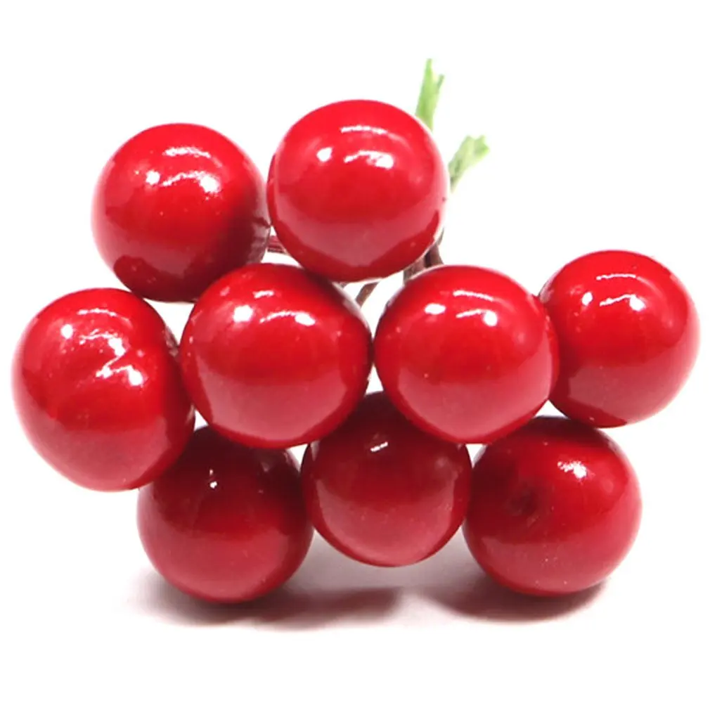 

Рождественский шар ручной работы 100 шт., имитация ягод, пузырьки, фрукты, вишня, маленькие красные фрукты, пионы, фрукты, рождественские аксес...