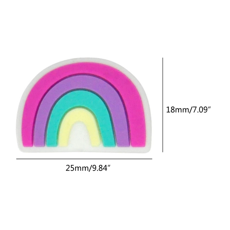 

20pcs Baby Silicone Beads Rainbow Teether Beads DIY Necklace Pacifier Chain Bead Baby Toys Accessories For Teeth