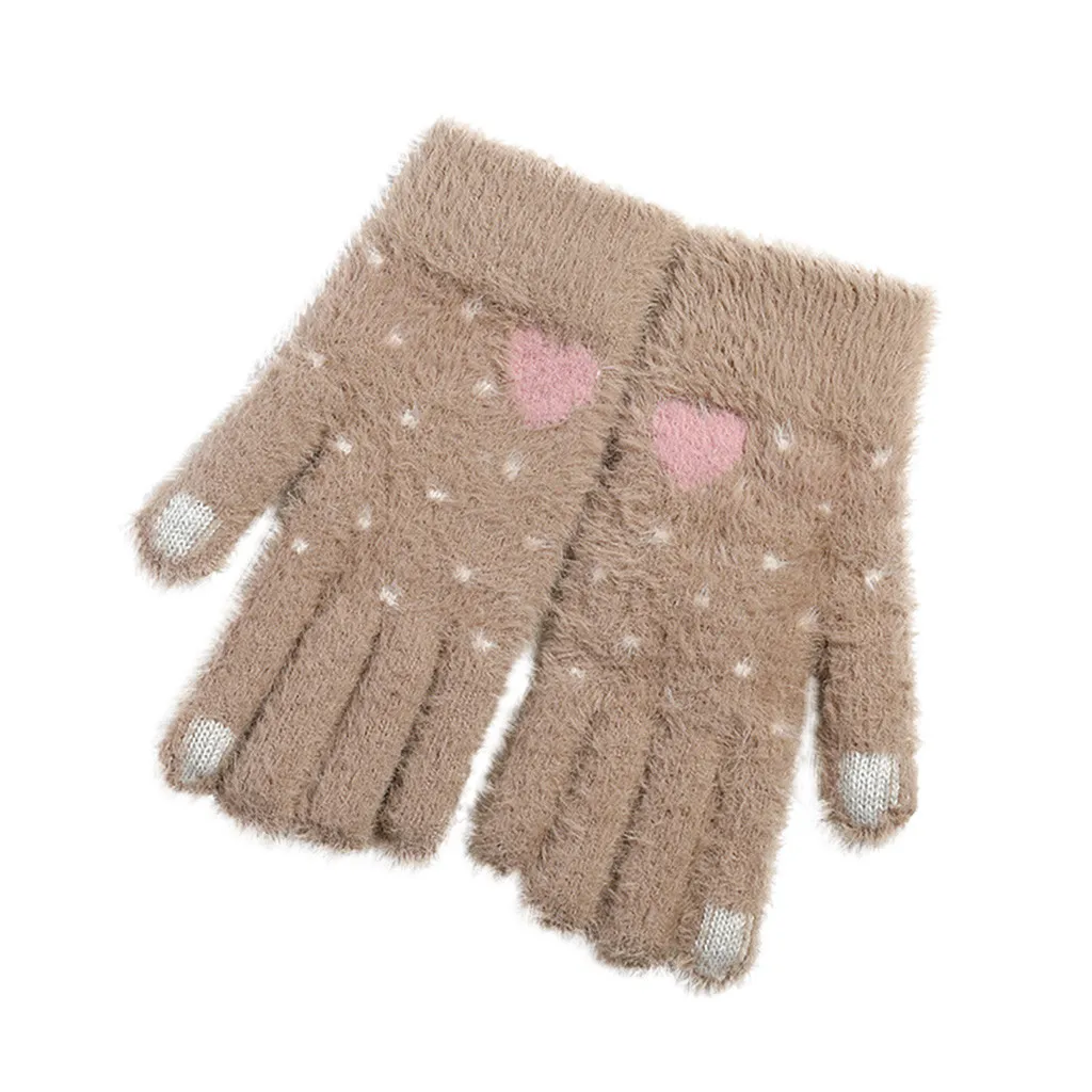 Новые Зимние перчатки для сенсорного экрана женские теплые растягивающиеся