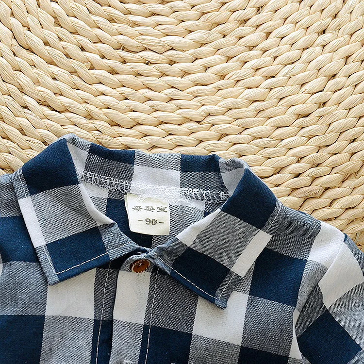 

New 2020 2Pcs Newborn Baby Boys Clothes Set Summer Boys Plaid Short Sleeve Shirts Tops + Middle Pants Toddler Kids Clothing Sets