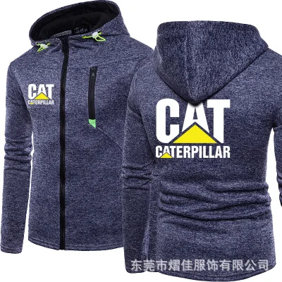 

New Spring and Autumn Fashion Cat Logo Hoodie Men Casual Zipper Hooded Jacket Tracksuit Men's Coat t6